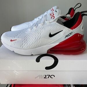 Nike Air Max 270 New Mens Size 11.5  White /Red